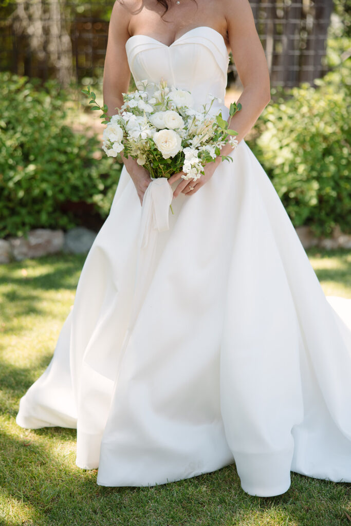 white wedding bridal bouquet