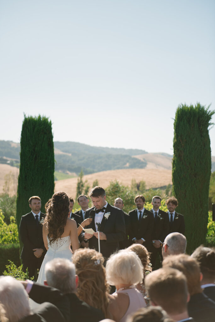 wedding ceremony at viansa winery in sonoma